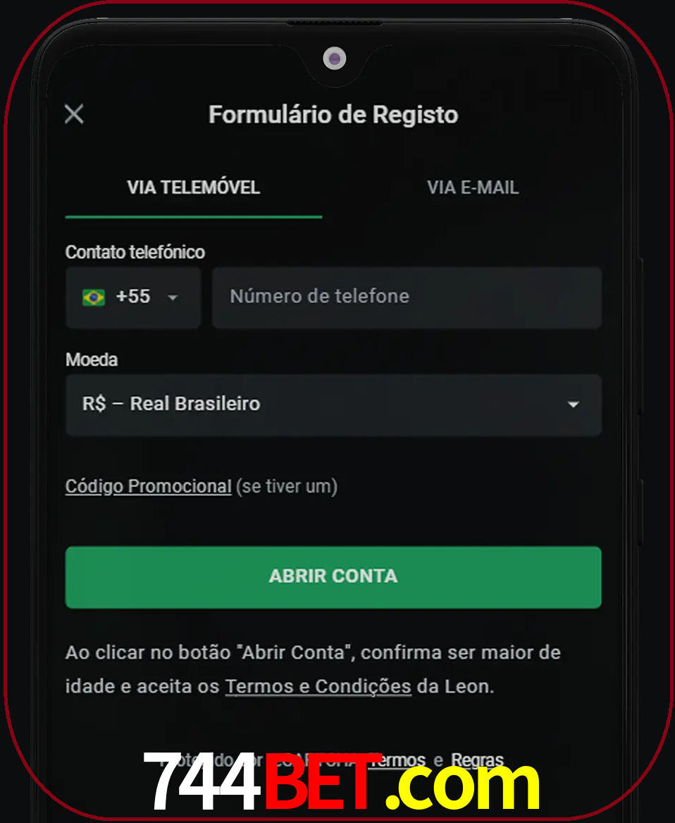Abra o aplicativo e inicie o processo de registro.